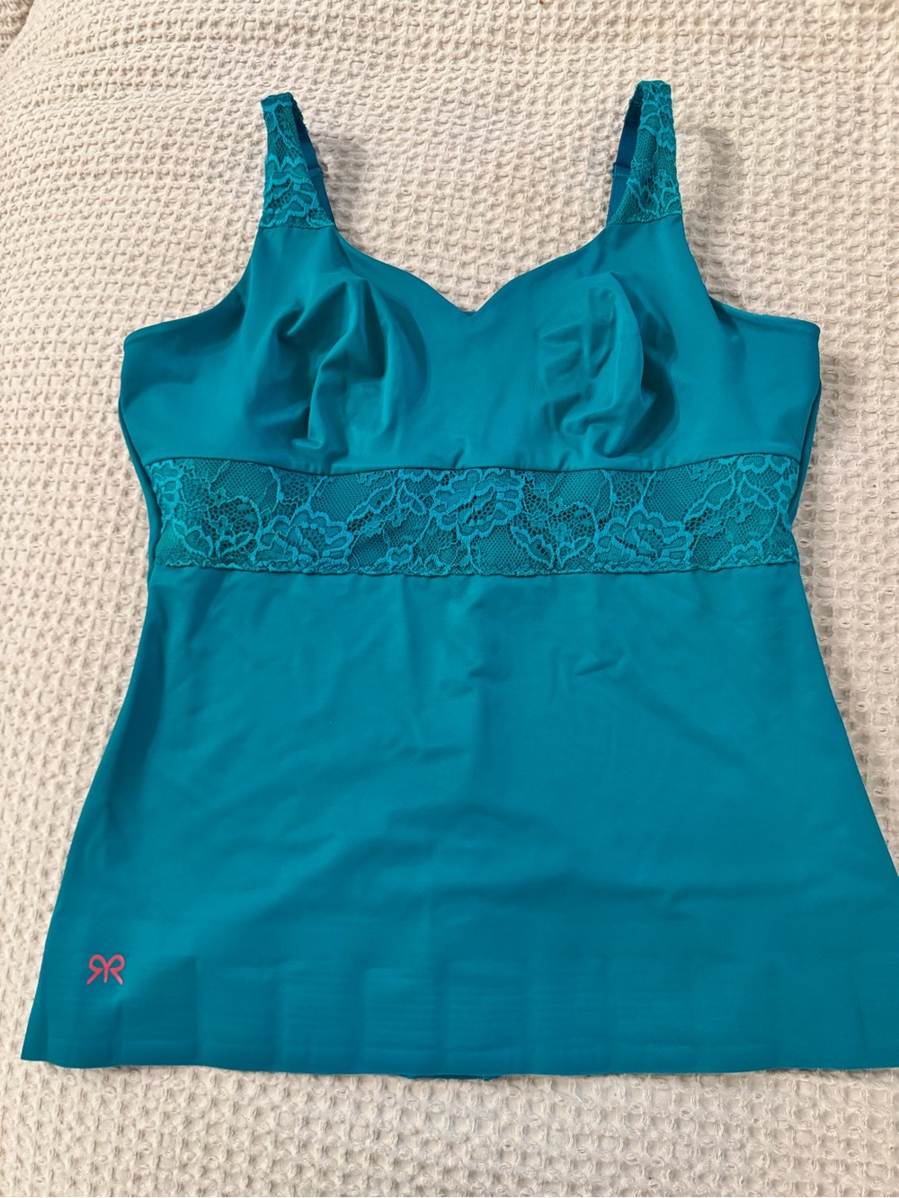 NEW Ruby Ribbon Empress Cami Camisole Teal Lace Shaping Tank Size 38 1833 NWOT